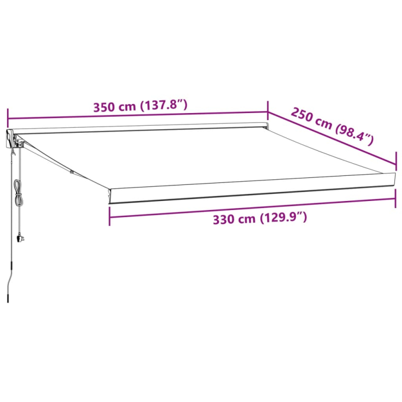 Markise Automatisch Braun 350x250 cm