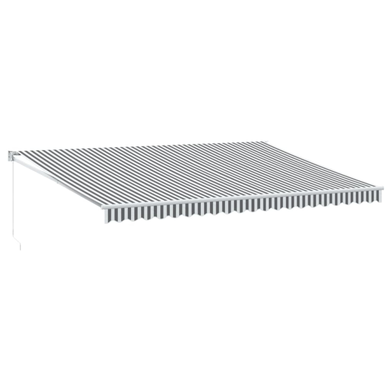 Markise Einziehbar Anthrazit und Weiß 5x3 m Stoff und Aluminium