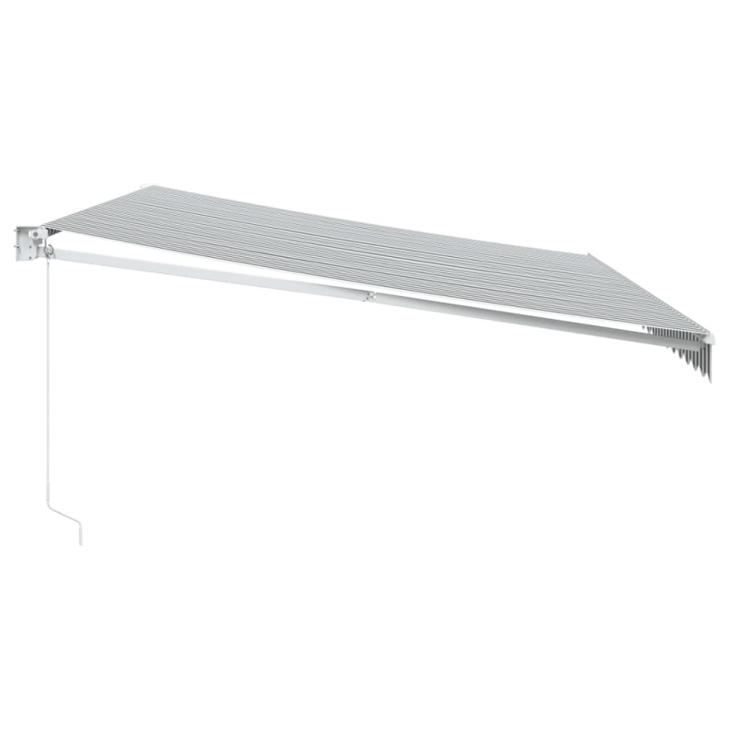 Markise Einziehbar Anthrazit und Weiß 5x3 m Stoff und Aluminium