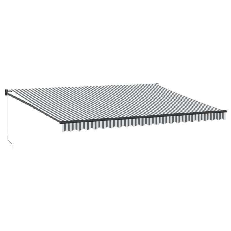 Markise Einziehbar Anthrazit und Weiß 5x3 m Stoff und Aluminium
