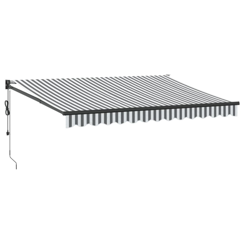 Markise Einziehbar Anthrazit & Weiß 3,5x2,5 m Stoff & Aluminium