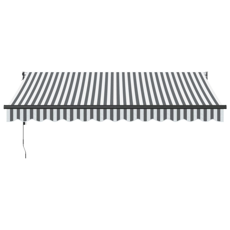 Markise Einziehbar Anthrazit & Weiß 3,5x2,5 m Stoff & Aluminium