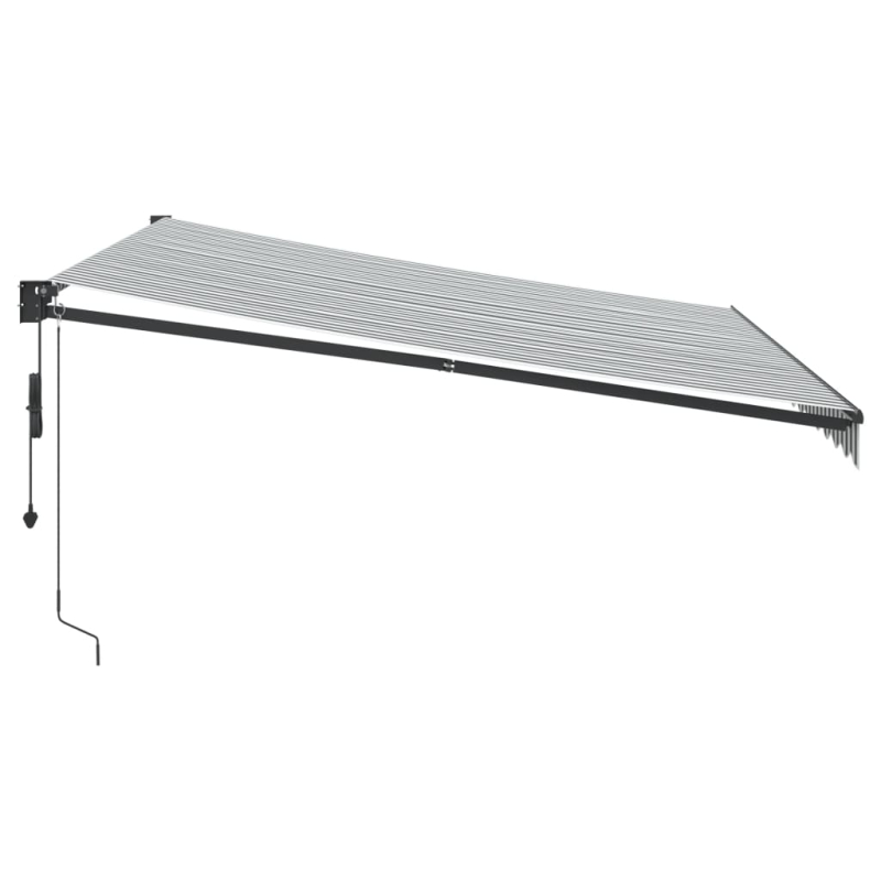 Markise Einziehbar Anthrazit und Weiß 4x3 m Stoff und Aluminium