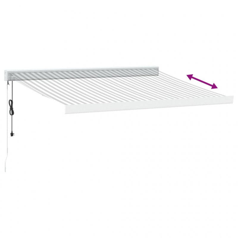 Markise Einziehbar Anthrazit und Weiß 3x2,5 m Stoff & Aluminium