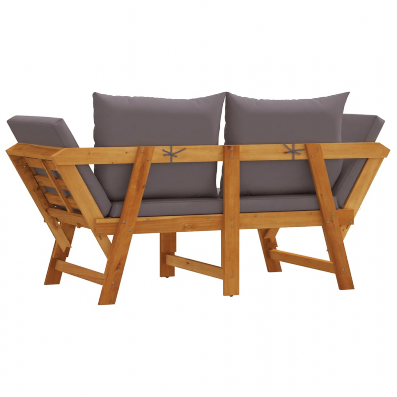 Gartenbank mit Kissen 2-in-1 Massivholz Akazie