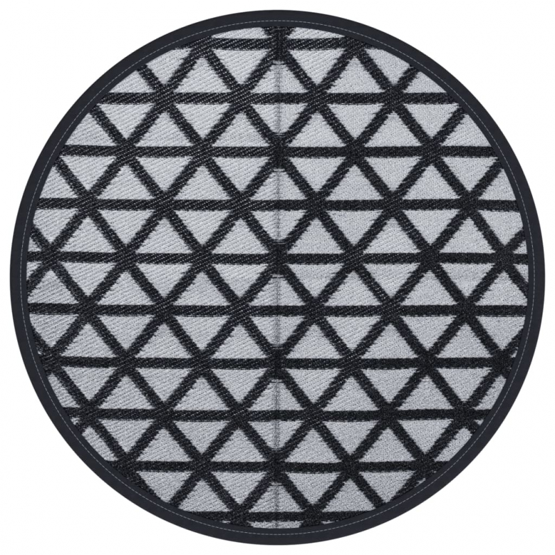 Outdoor-Teppich ARAKIL Schwarz Ø120 cm PP