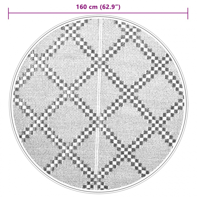 Outdoor-Teppich Braun Ø160 cm PP