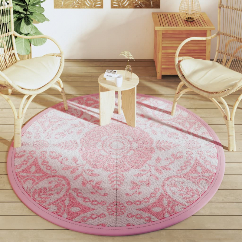 Outdoor-Teppich ARAKIL Rosa Ø160 cm PP