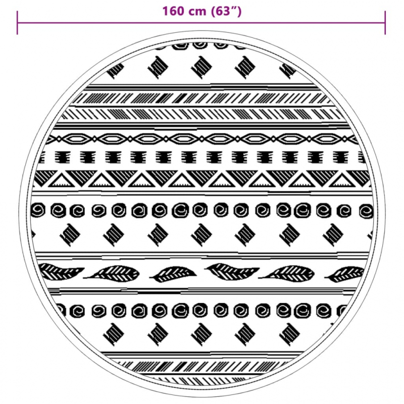 Outdoor-Teppich Grau Ø160 cm PP