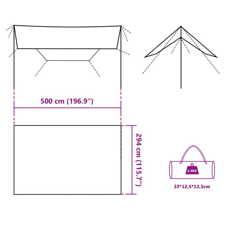 Tarp Grau und Orange 500x294 cm Wasserdicht