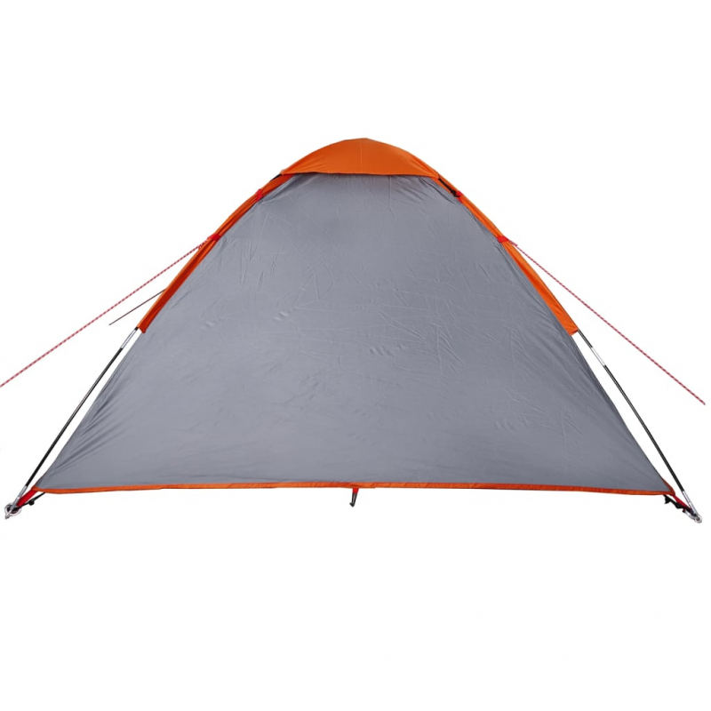 Kuppel-Campingzelt 2 Personen Grau und Orange Wasserdicht