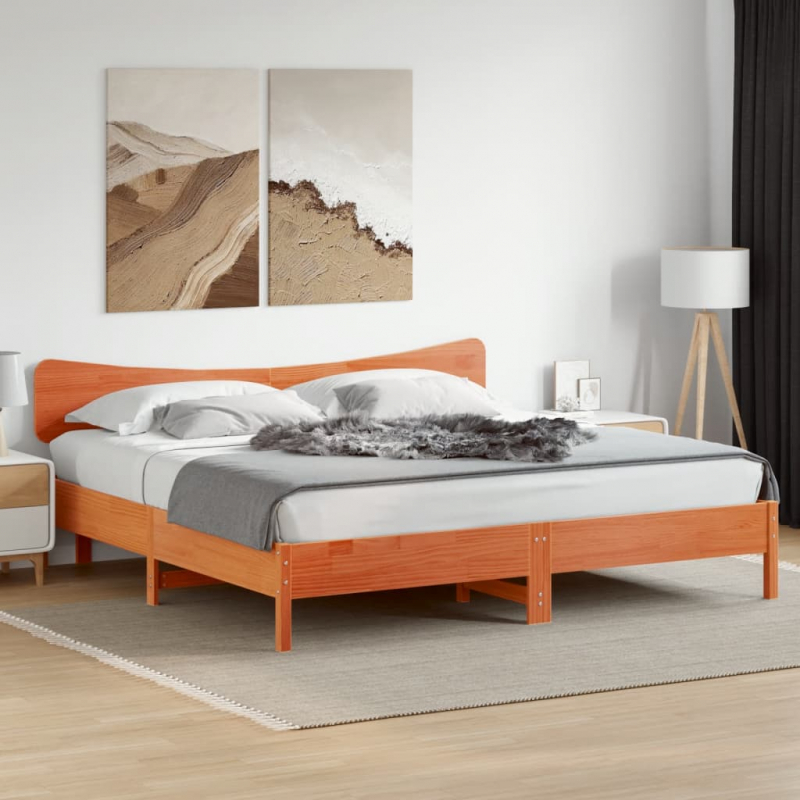 Kopfteil Wachsbraun 180 cm Massivholz Kiefer