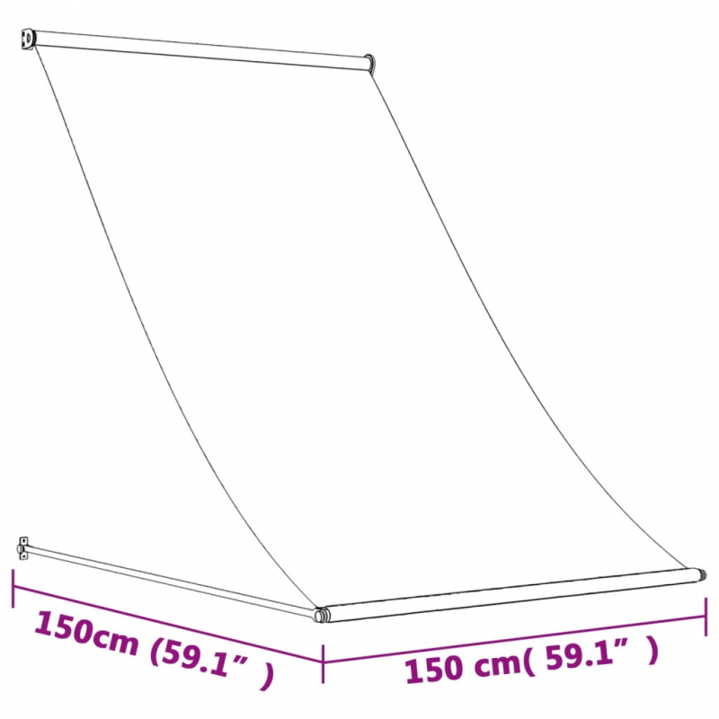 Markise Einziehbar Creme 150x150 cm Stoff und Stahl