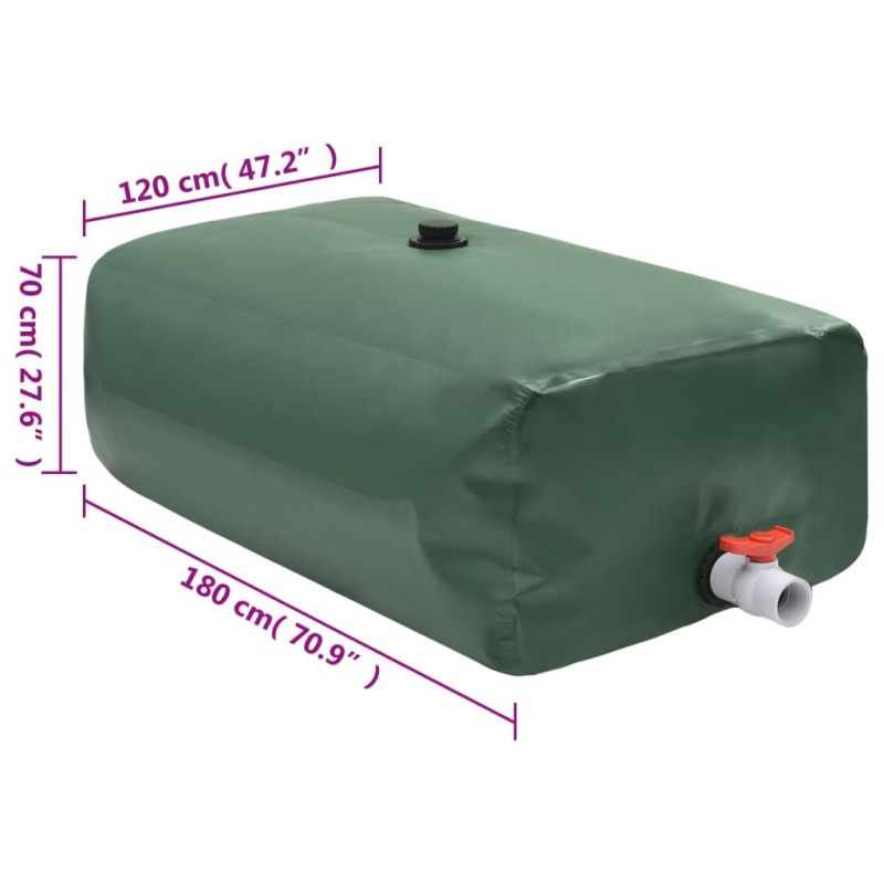 Wassertank mit Wasserhahn Faltbar 1500 L PVC