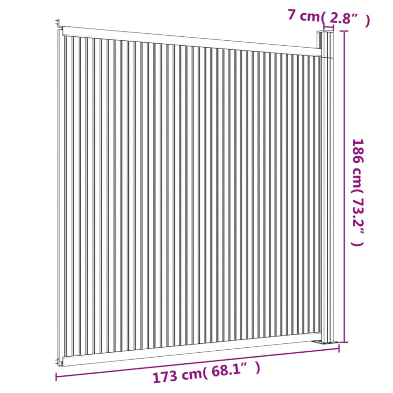 Zaunelement WPC Braun 173x186 cm