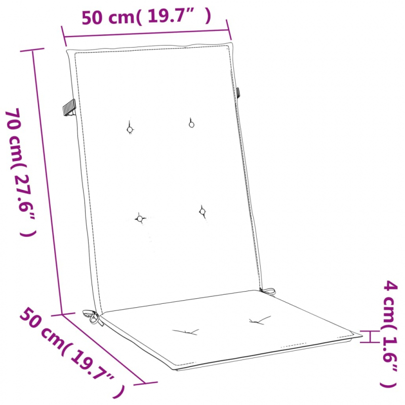 Hochlehner-Auflagen 2 Stk. Melange Beige 120x50x4 cm Stoff