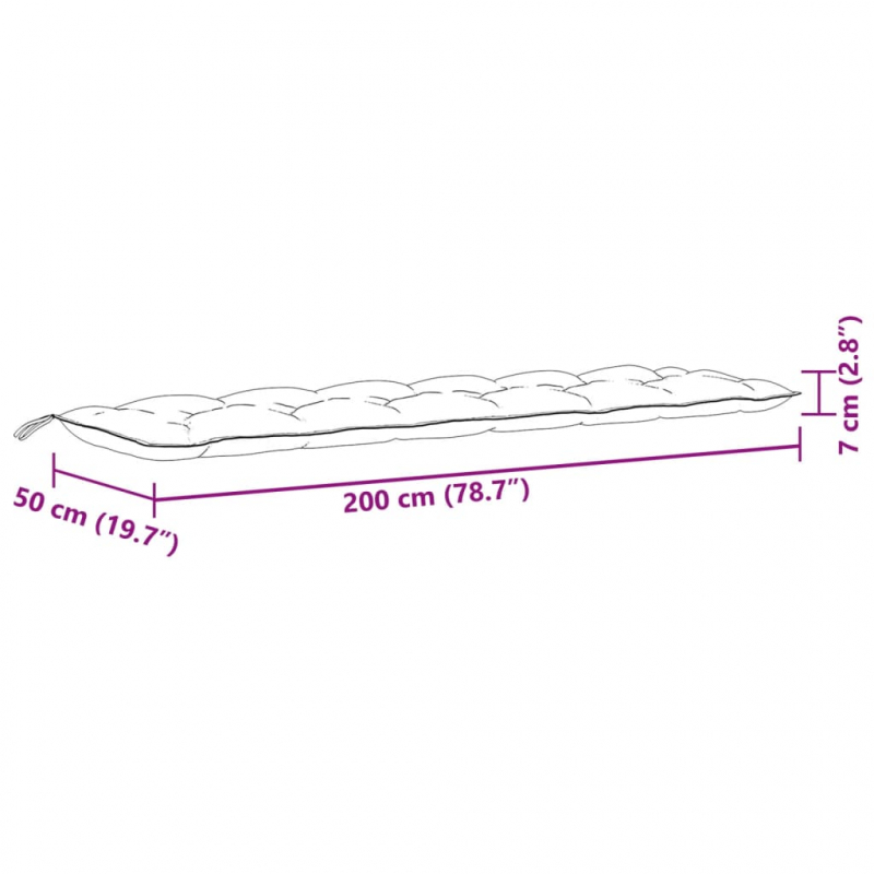 Gartenbank-Auflagen 2 Stk. Melange Creme 200x50x7 cm Stoff