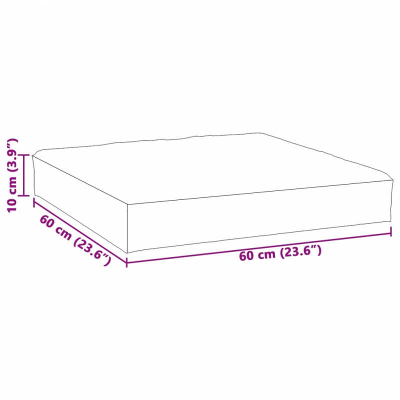 Palettenkissen Melange Weinrot 60x60x9,5 cm Stoff