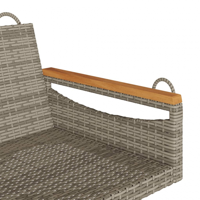 Hängebank Grau 109x62x40 cm Poly Rattan