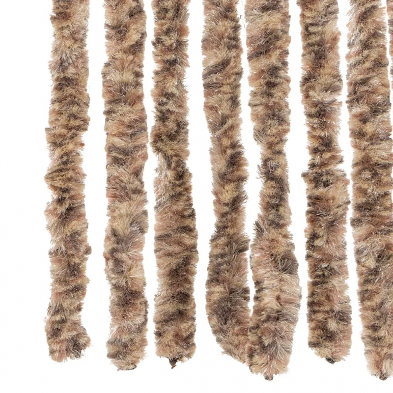 Fliegenvorhang Beige und Dunkelbraun 90x200 cm Chenille