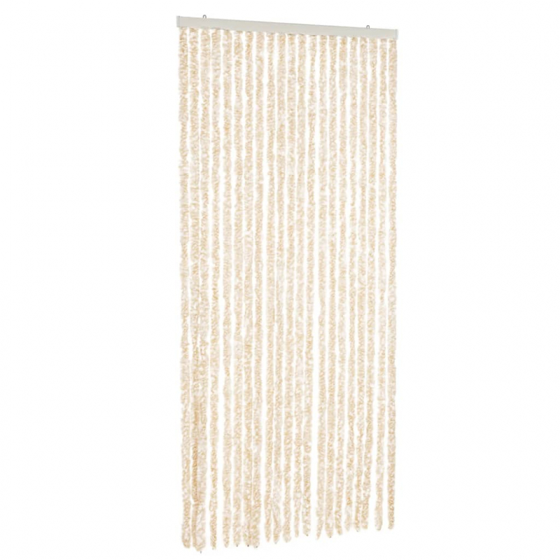 Fliegenvorhang Beige und Weiß 100x230 cm Chenille