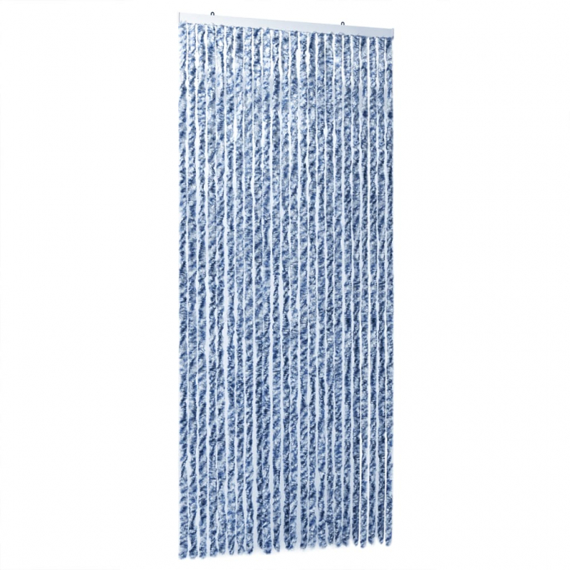 Fliegenvorhang Blau und Weiß 100x230 cm Chenille