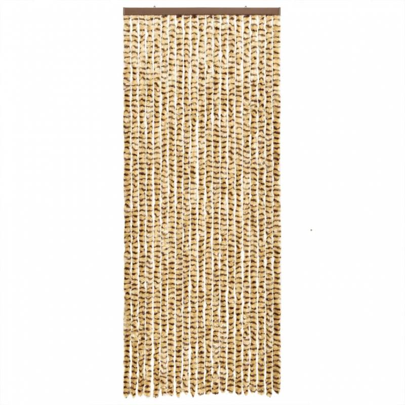 Fliegenvorhang Beige und Braun 100x230 cm Chenille