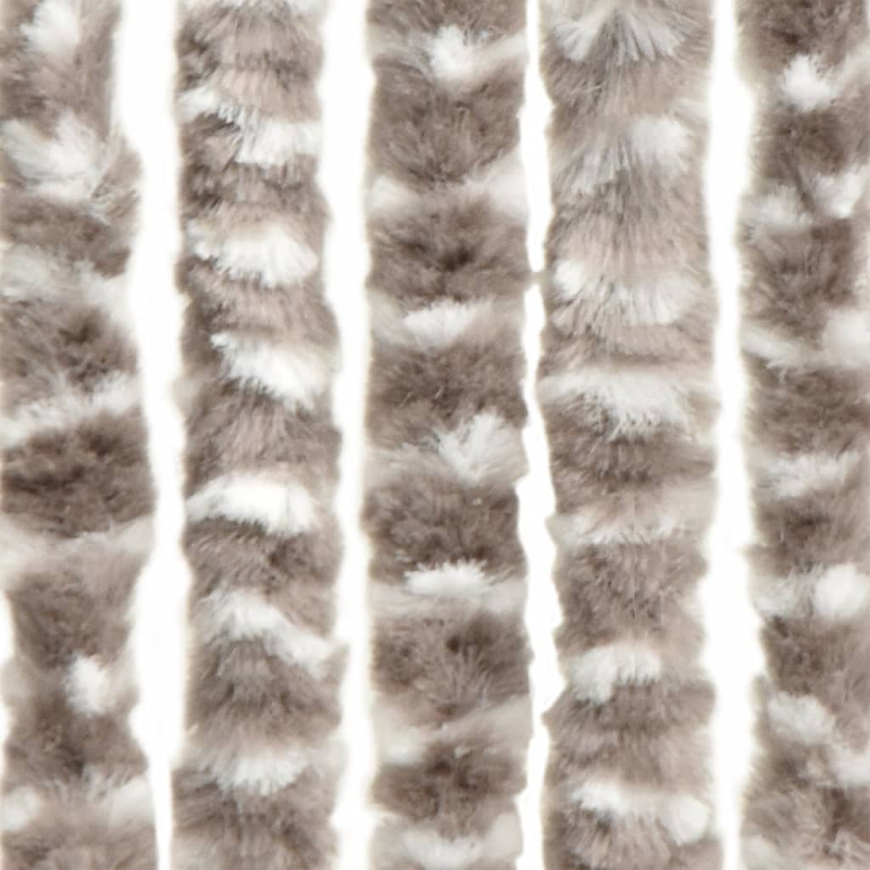 Fliegenvorhang Taupe und Weiß 56x200 cm Chenille