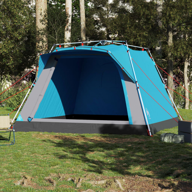 Campingzelt 4 Personen Blau Quick Release