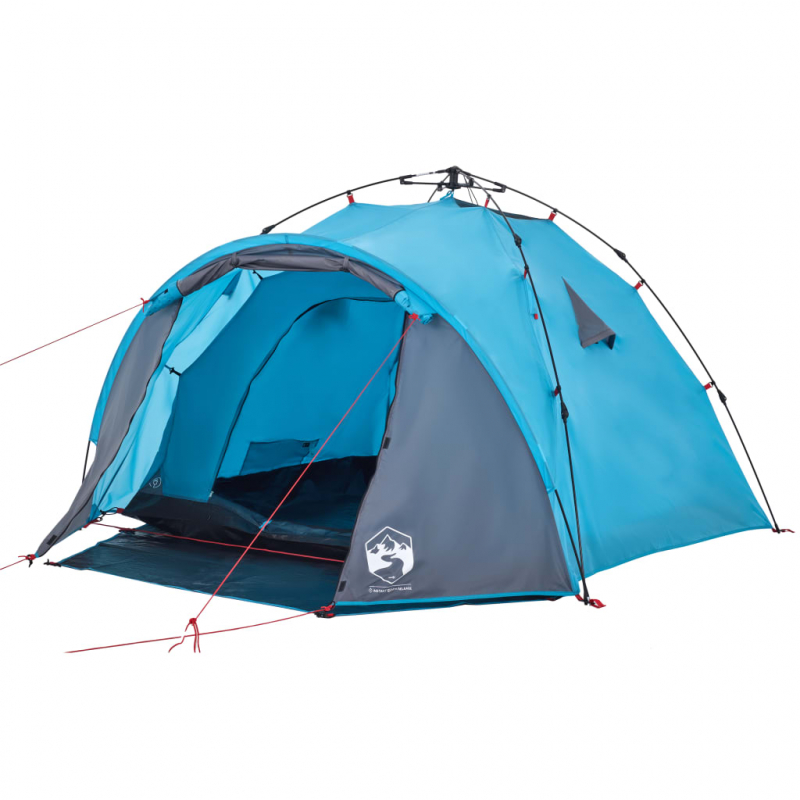 Kuppel-Campingzelt 3 Personen Blau Quick Release