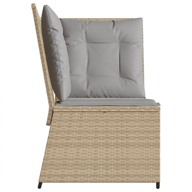 Garten-Ecksofa mit Kissen Beige Poly Rattan