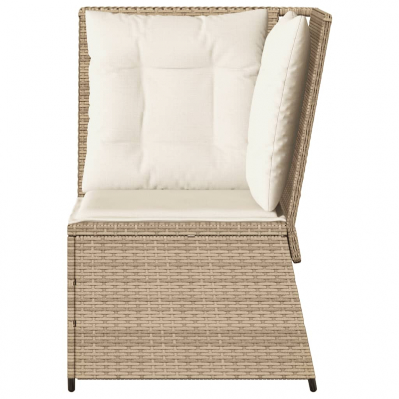 Garten-Ecksofa mit Kissen Beige Poly Rattan