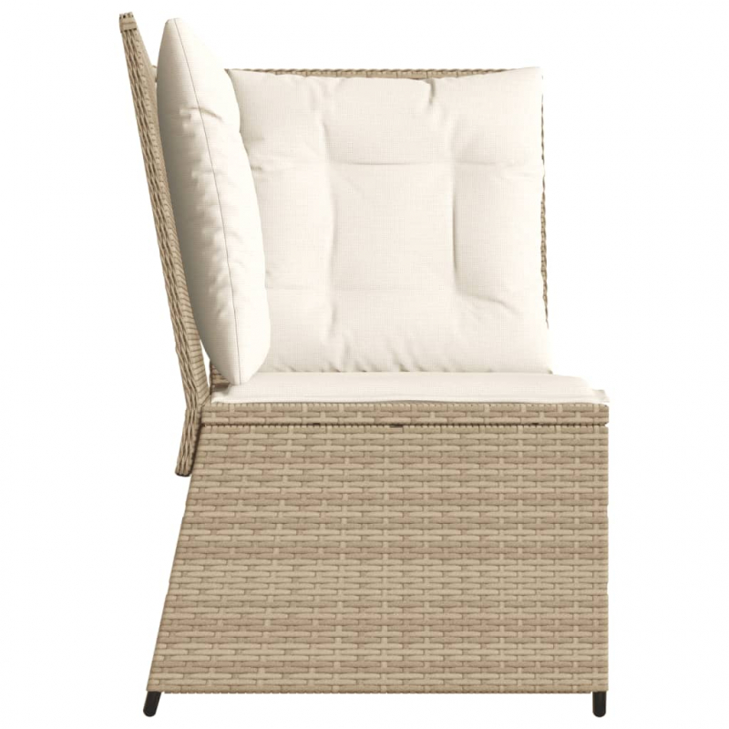 Garten-Ecksofa mit Kissen Beige Poly Rattan