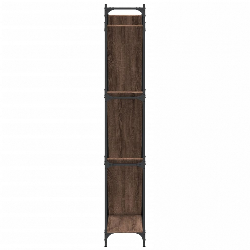 Bücherregal Braun Eichen-Optik 79x30x180cm Holzwerkstoff Metall