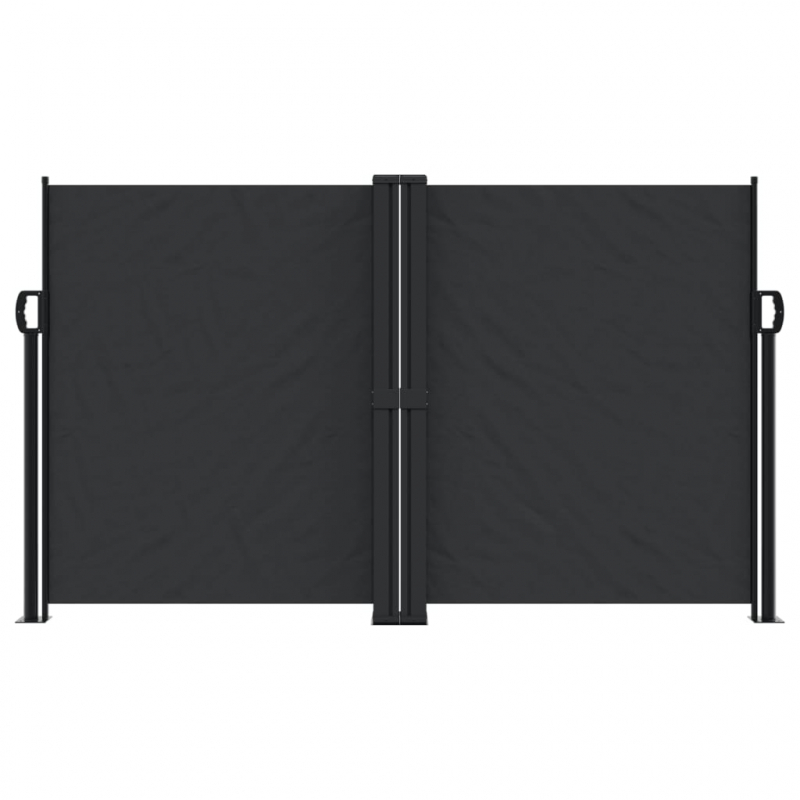 Seitenmarkise Ausziehbar Schwarz 140x1200 cm