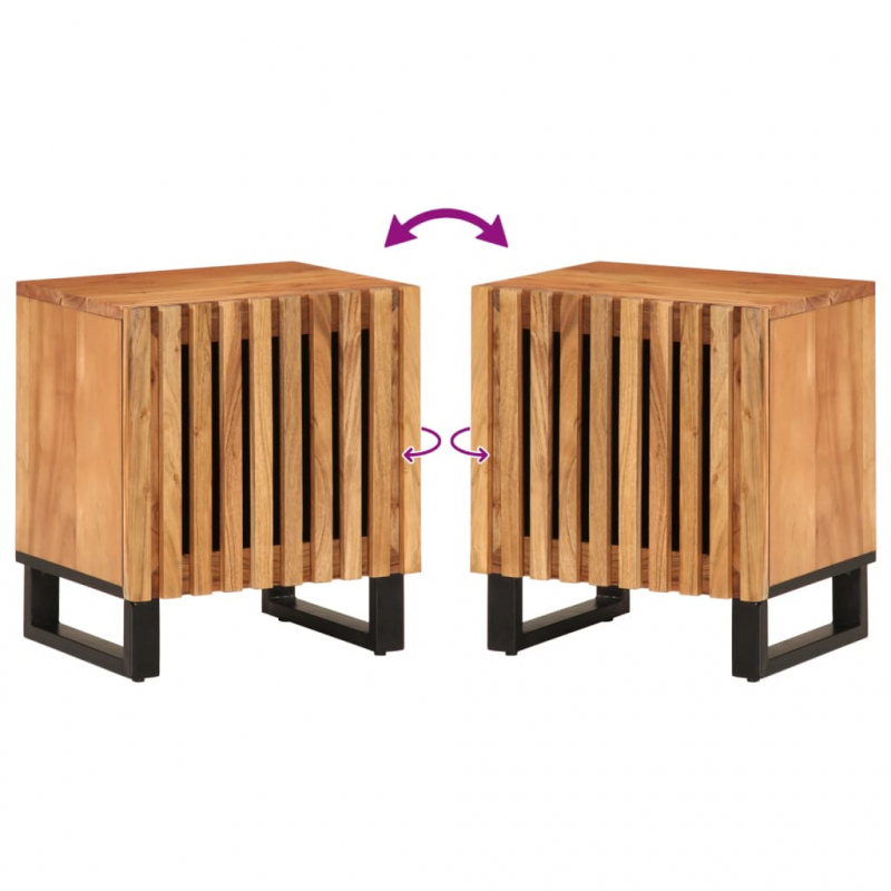 Nachttische 2 Stk. 40x34x46 cm Massivholz Akazie