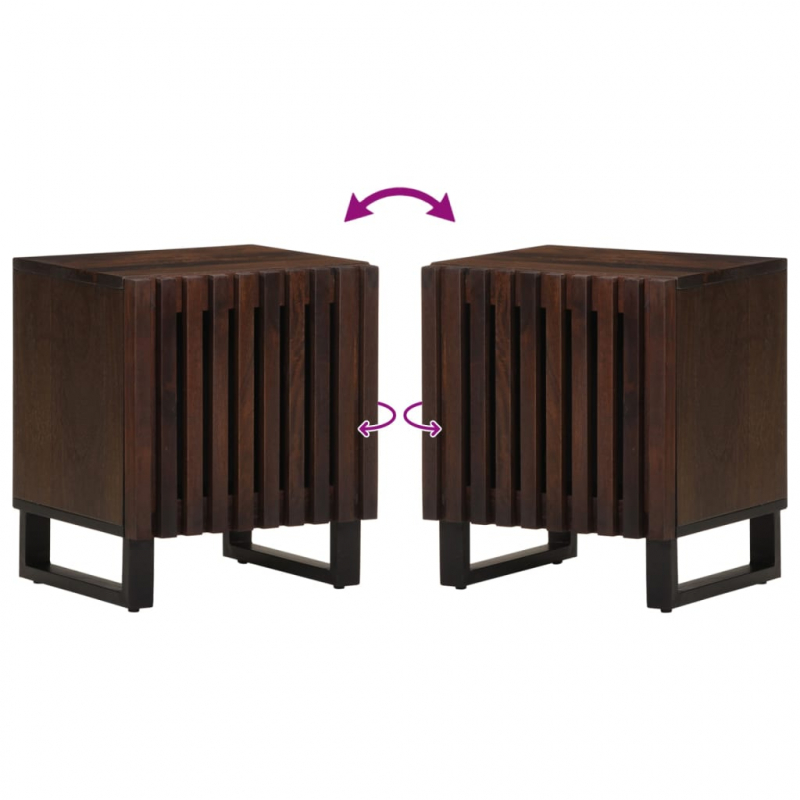 Nachttische 2 Stk. 40x34x46 cm Massivholz Mango