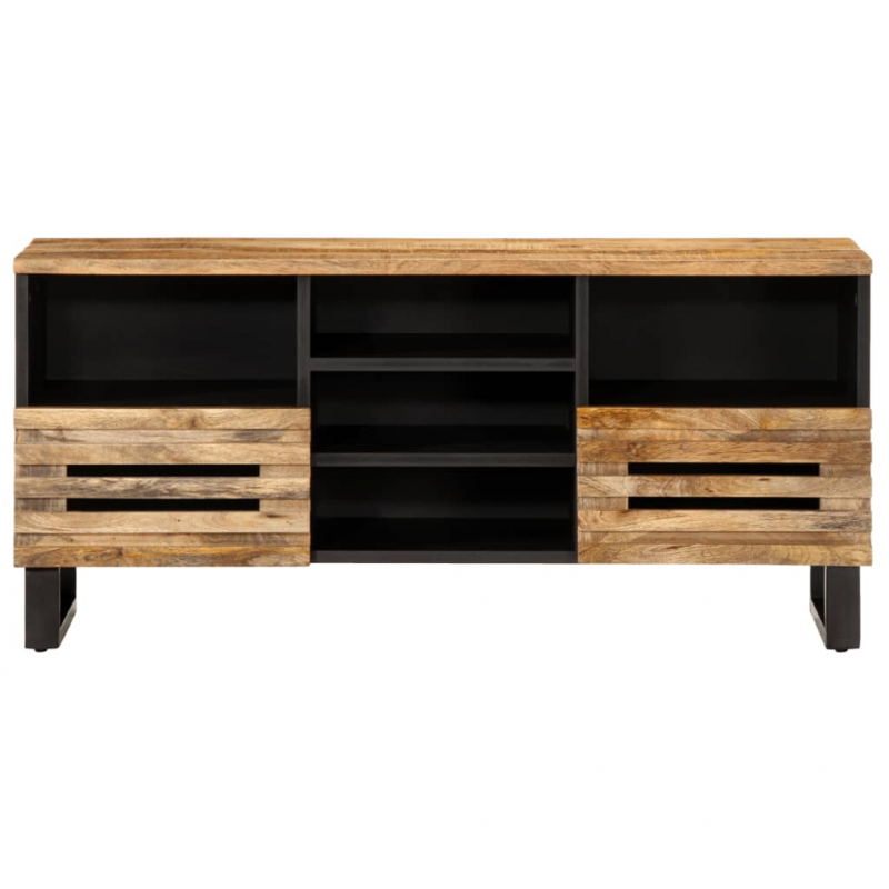 TV-Schrank 100x34x46 cm Raues Massives Mangoholz