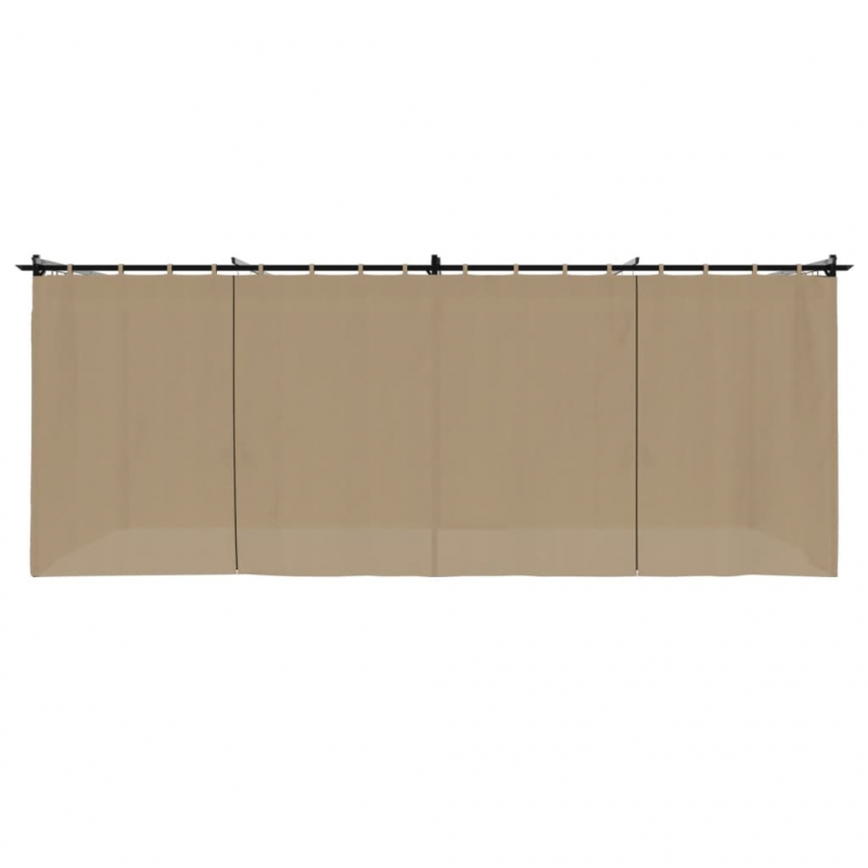 Pavillon mit Vorhängen Taupe 6x3 m Stahl