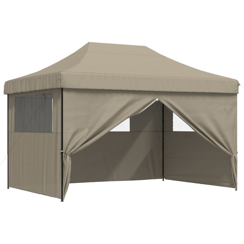 Partyzelt Faltbar Pop-Up mit 4 Seitenteilen Taupe