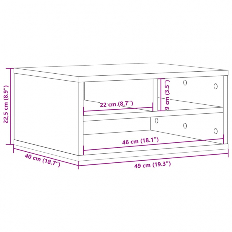 Druckerständer Braun Eichen-Optik 49x40x22,5 cm Holzwerkstoff