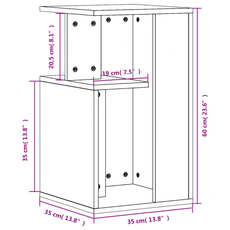 Beistelltisch Braun Eichen-Optik 35x35x60 cm Holzwerkstoff