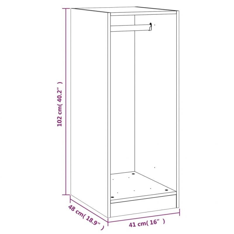 Kleiderschrank Weiß 48x41x102 cm Holzwerkstoff