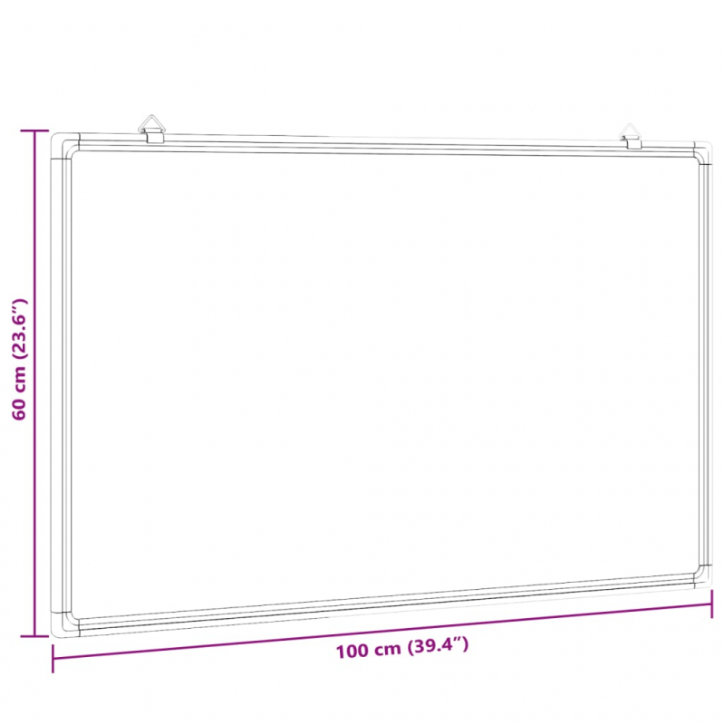 Magnetisches Whiteboard 100x60x1,7 cm Aluminium