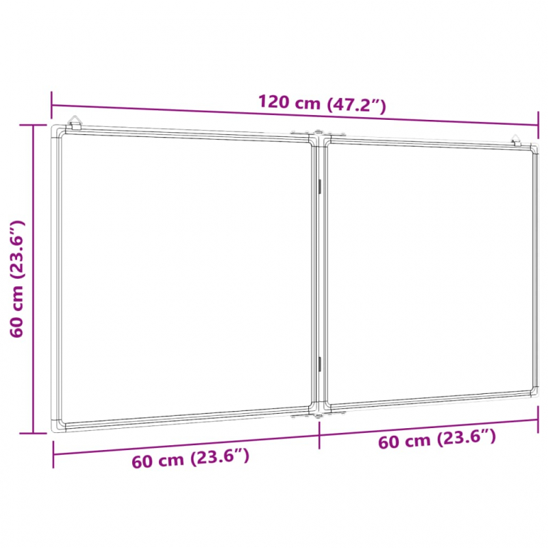 Magnetisches Whiteboard 120x60x1,7 cm Aluminium