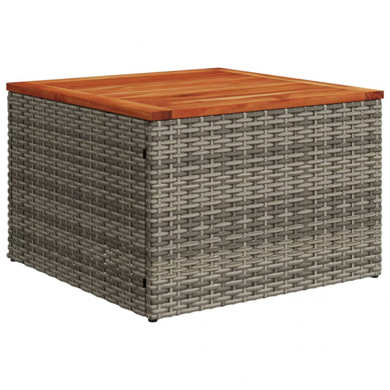 7-tlg. Garten-Sofagarnitur mit Kissen Grau Poly Rattan