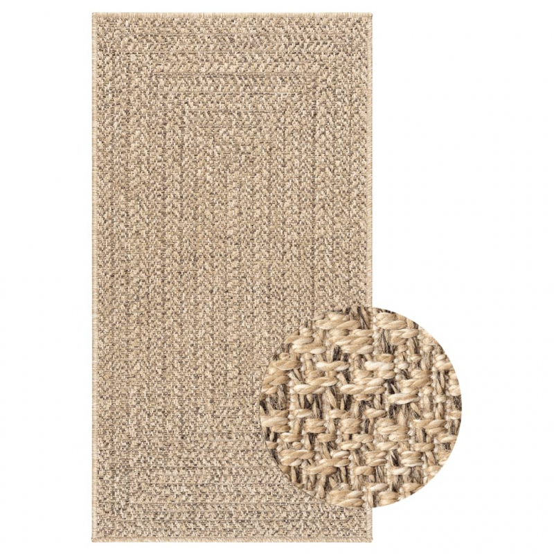 Teppich ZIZUR 100x200 cm Jute-Optik Indoor und Outdoor