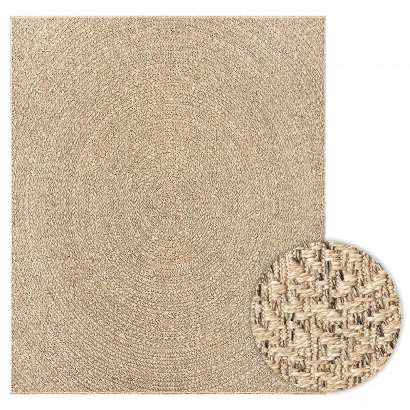 Teppich ZIZUR 240x340 cm Jute-Optik Indoor und Outdoor