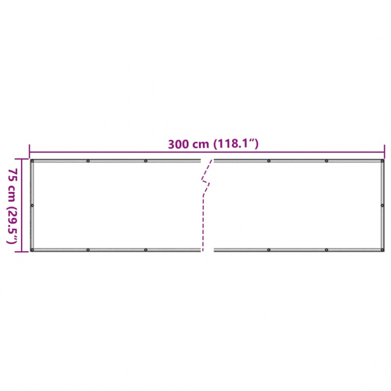 Balkon-Sichtschutz Pflanzen-Optik Grün 300x75 cm PVC