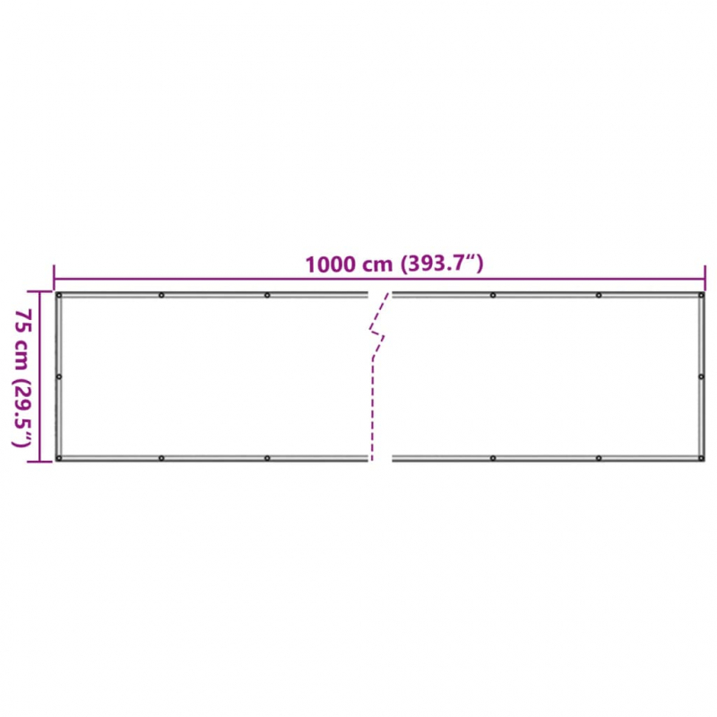 Balkon-Sichtschutz Pflanzen-Optik Grün 1000x75 cm PVC